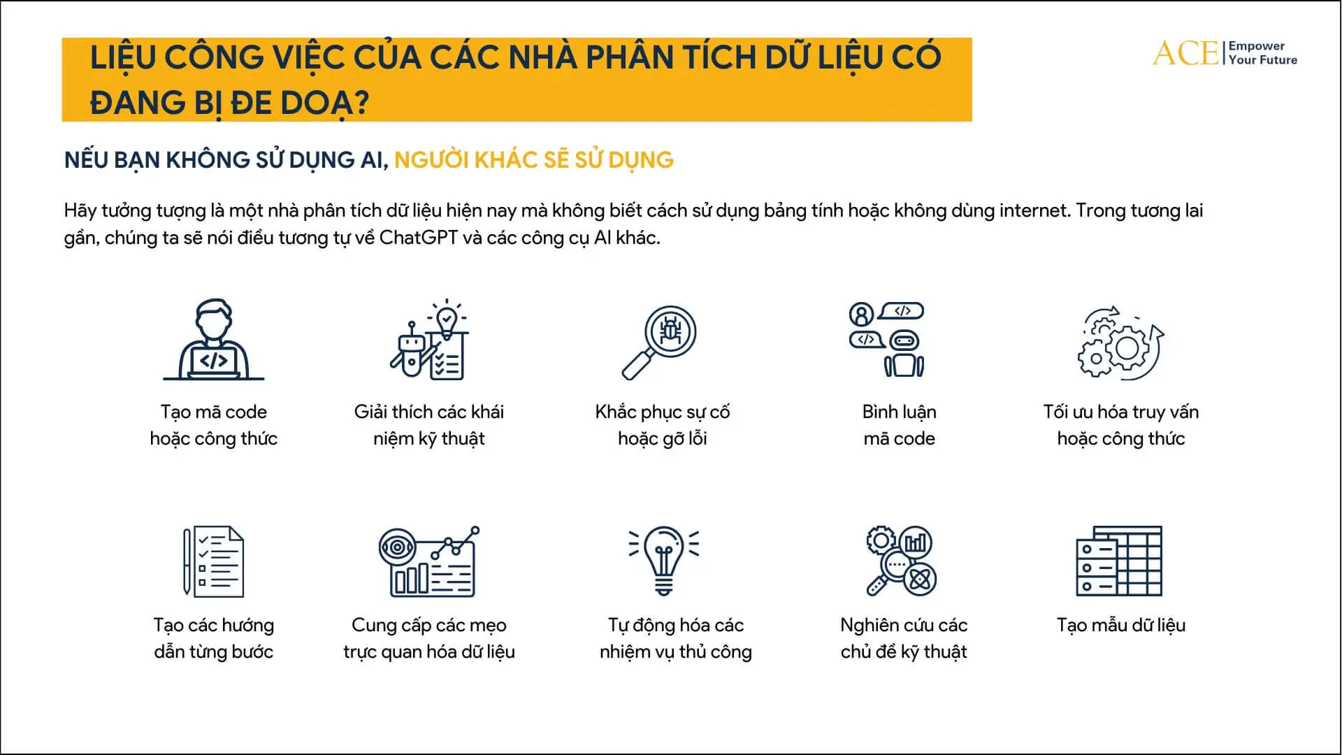 Tầm quan trọng của AI trong công việc phân tích dữ liệu - ACE Academy