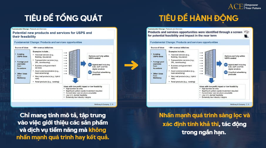 hướng dẫn cách làm action title chuẩn McKinsey slide deck