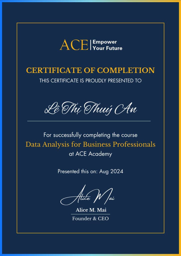 ace cerificate