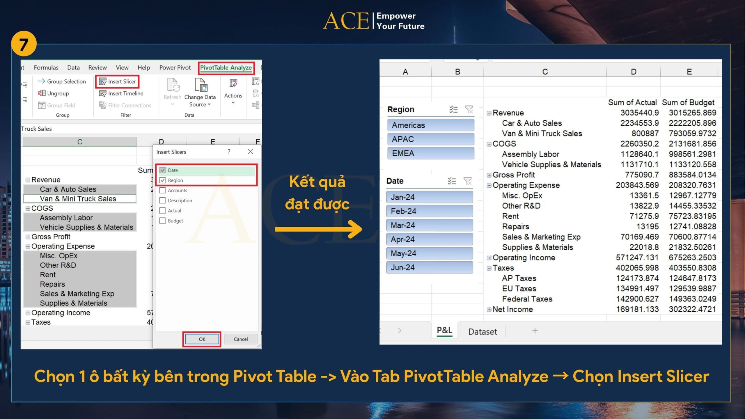 hàm Pivot table trong Excel