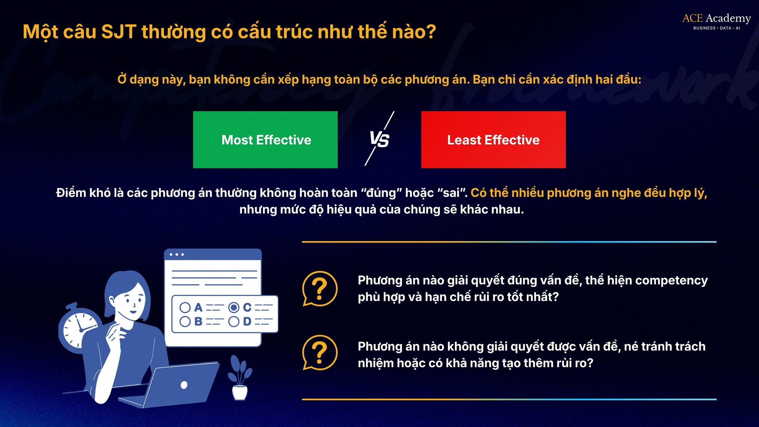 cấu trúc câu hỏi Situational Judgement Test