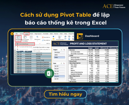 sử dụng pivot table lập báo cáo thống kê